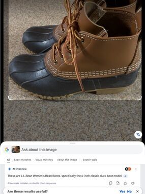 L.L. Bean Women's Two-Tone Brown and Black Duck Boots